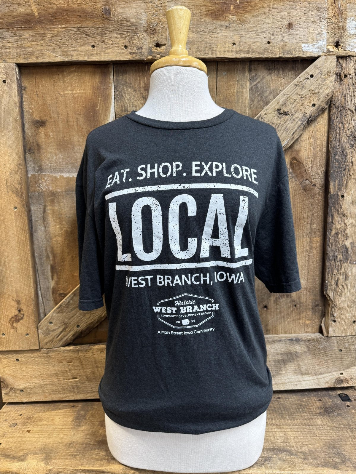 MSWB • XL - Heather Black - "LOCAL, Eat. Shop. Explore" T-Shirt