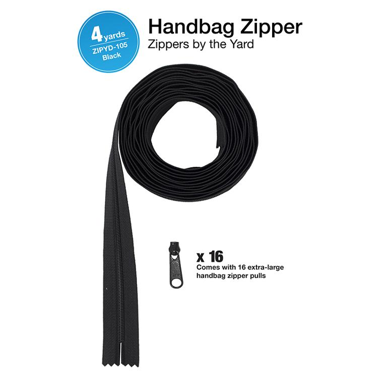 Zipper 4yds with Pulls - Black • By Annie