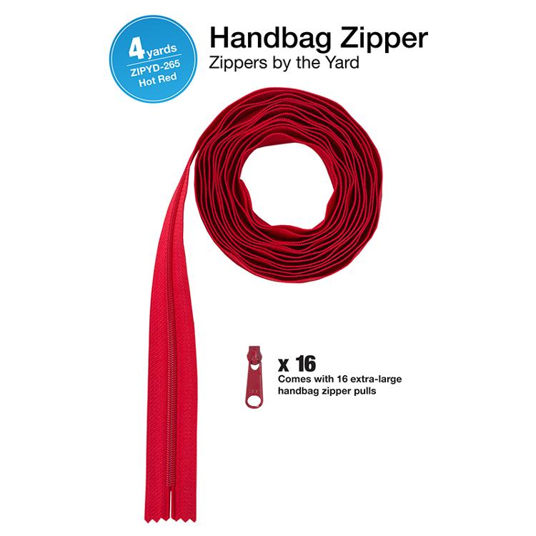 Zipper 4yds with Pulls - Hot Red • By Annie