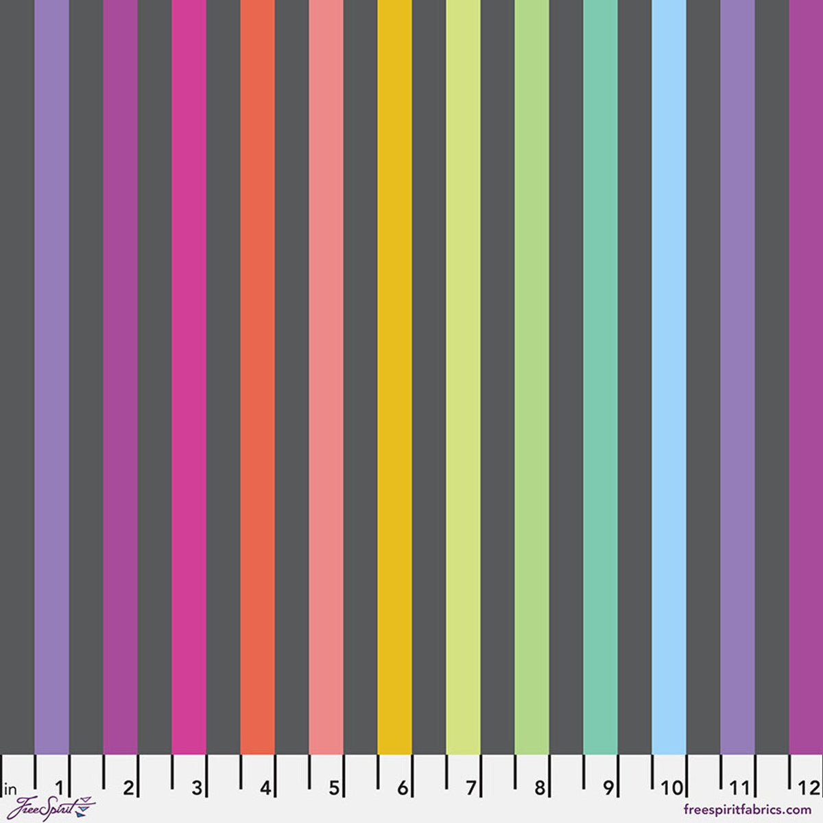 Disco Stripe - Carbon • True Colors Graywork by Tula Pink