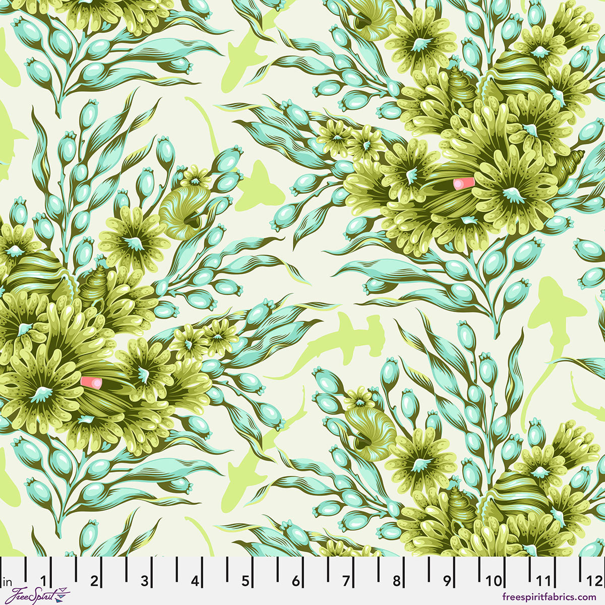 Shadow Sharks - Seagrass • Floral Reef Tula Pink