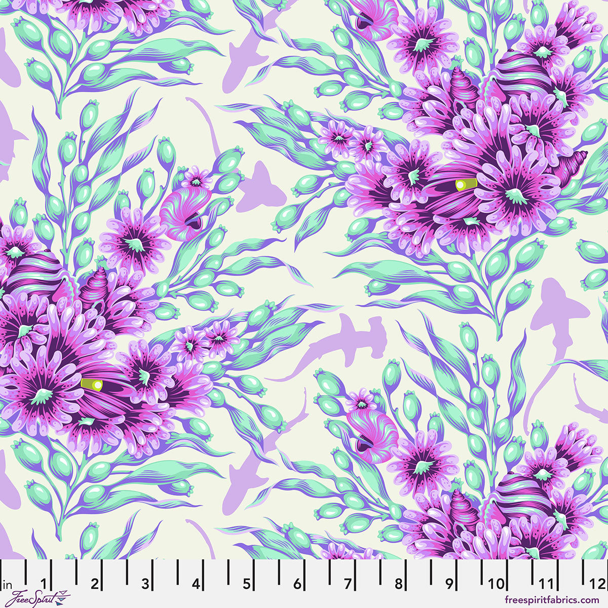 Shadow Sharks - Ultraviolet • Floral Reef Tula Pink