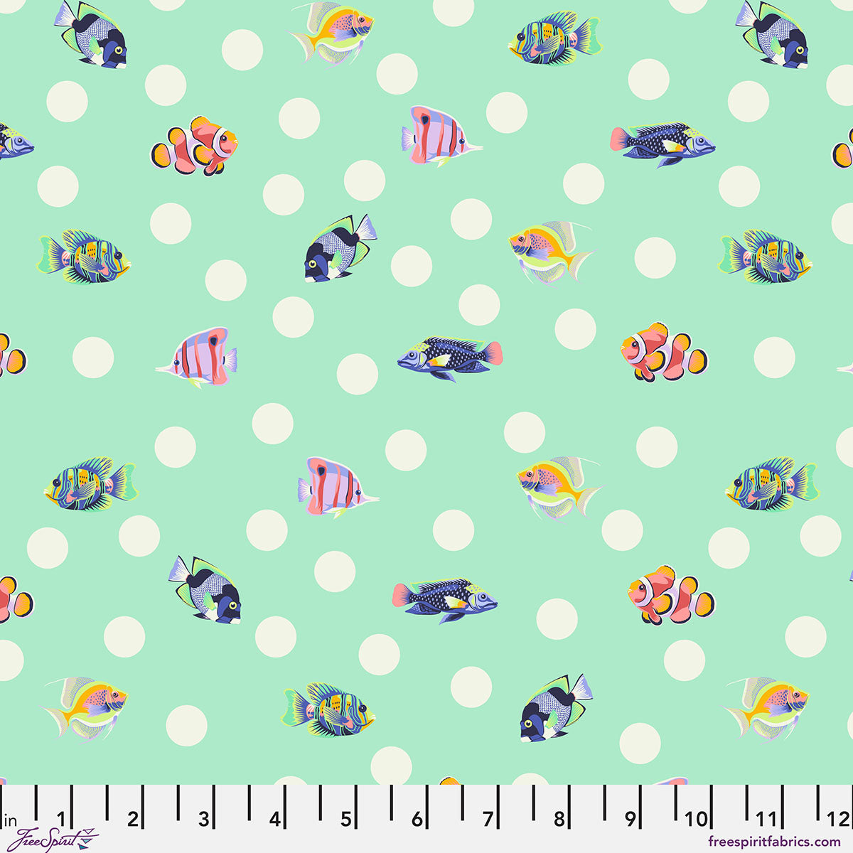 School Crossing - Seafoam • Floral Reef Tula Pink