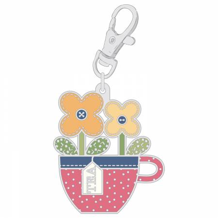 Home Town Enamel Charm - Happy Teacup • Lori Holt