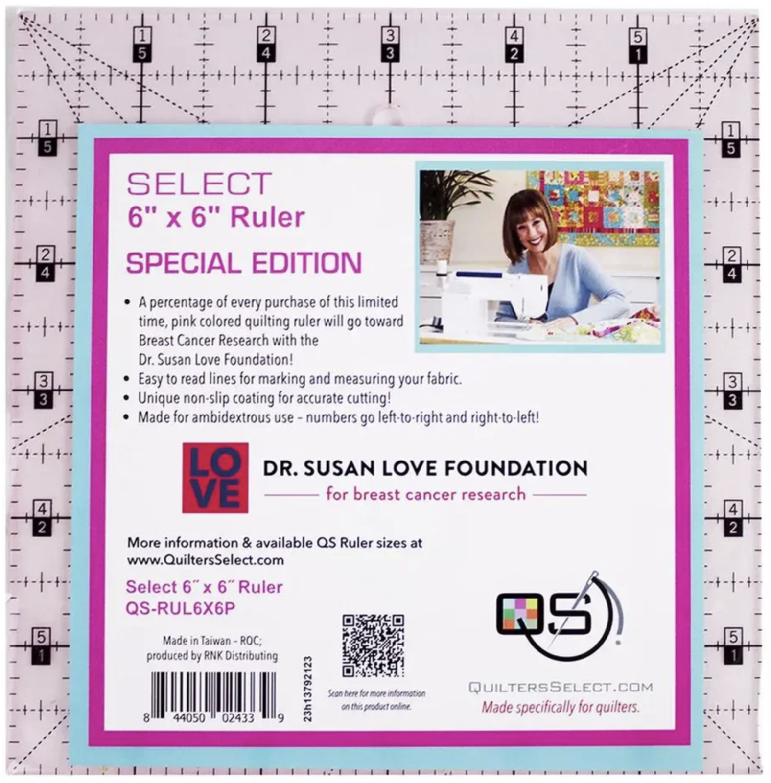 6" Square QS Ruler Special Edition - Quilters Select