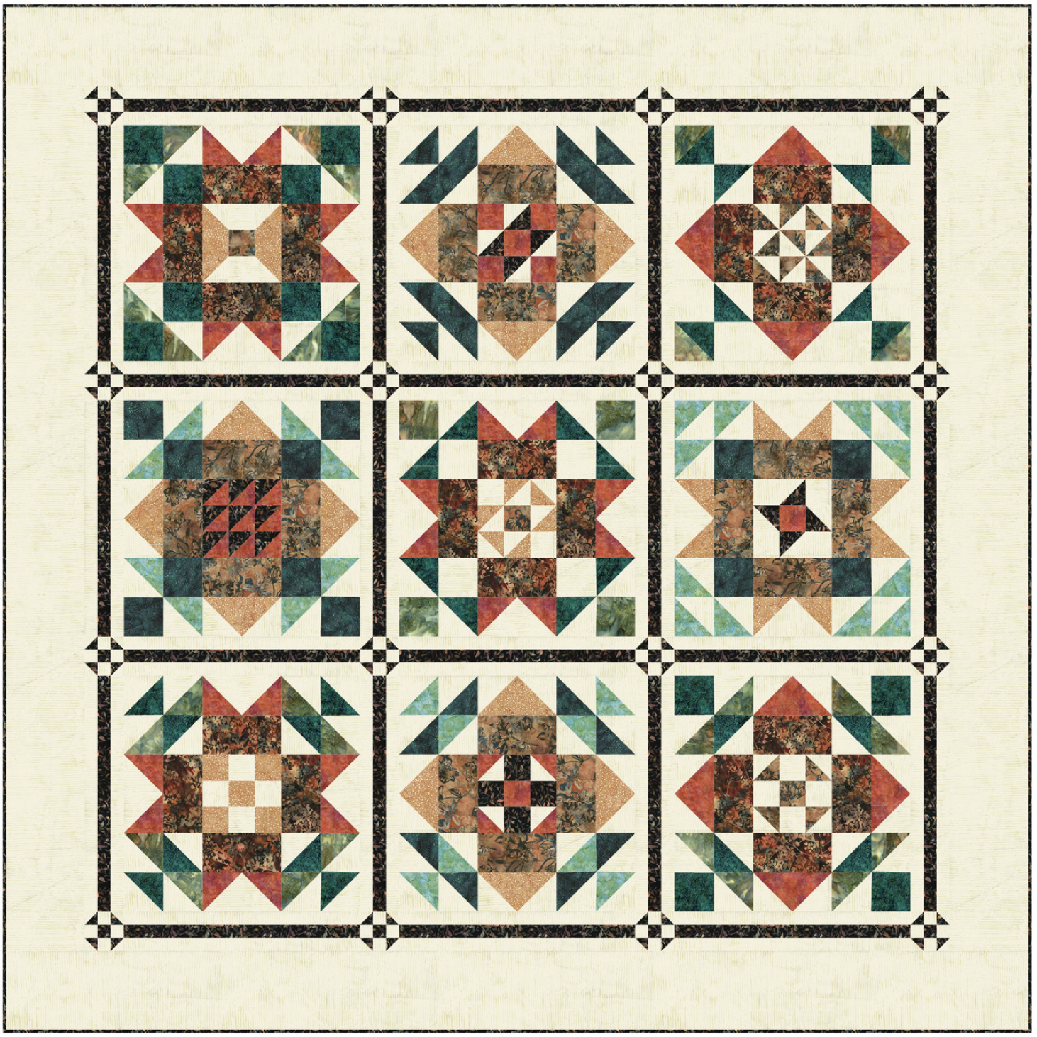 Remain Autumn Batik Quilt Kit • Hoffman