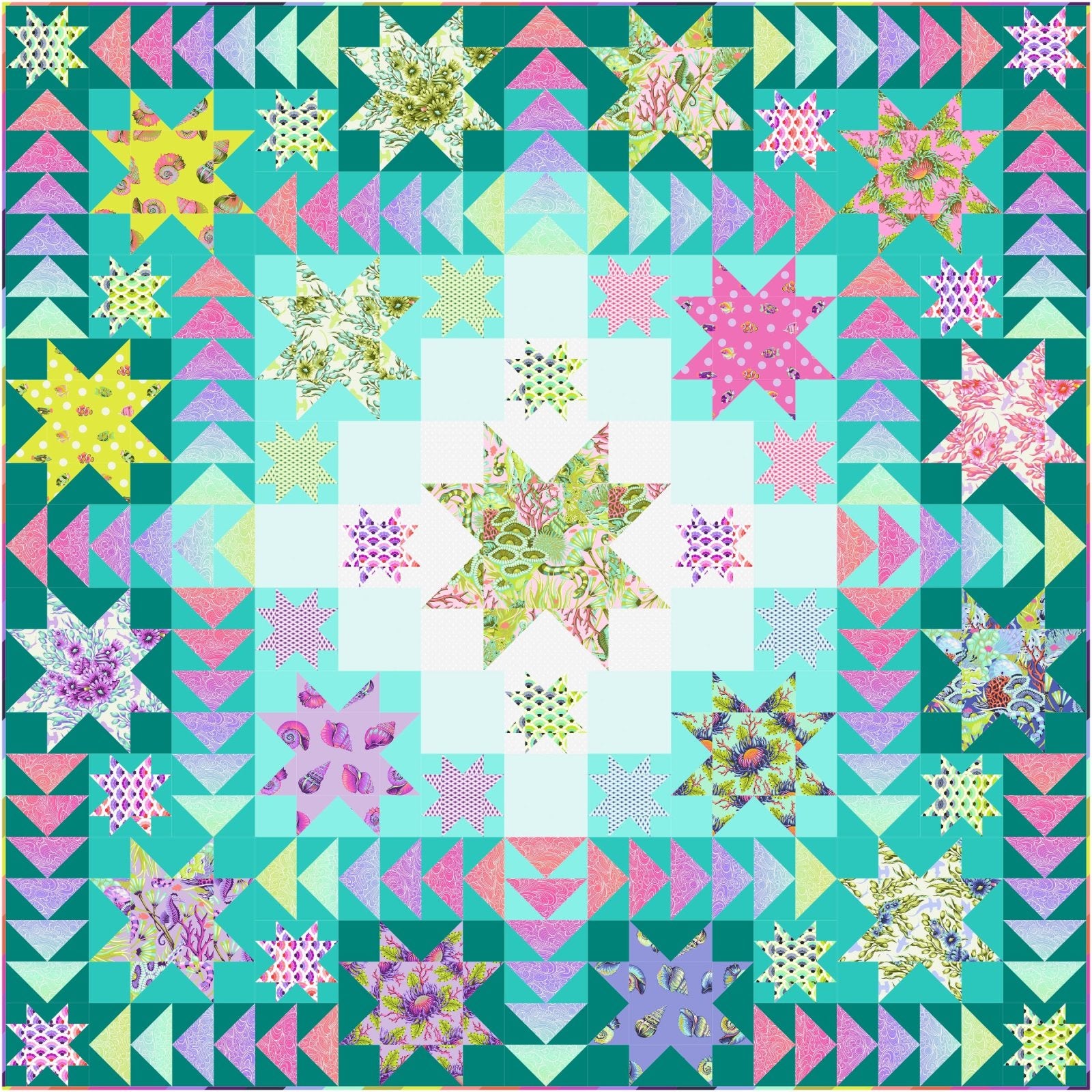 Sea Stars Quilt Kit • Floral Reef by Tula Pink