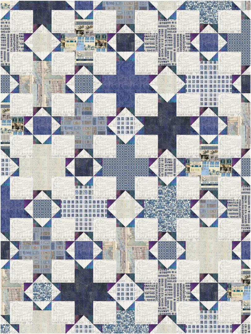 The Hazel Quilt Kit • Tim Holtz Indigo Palette